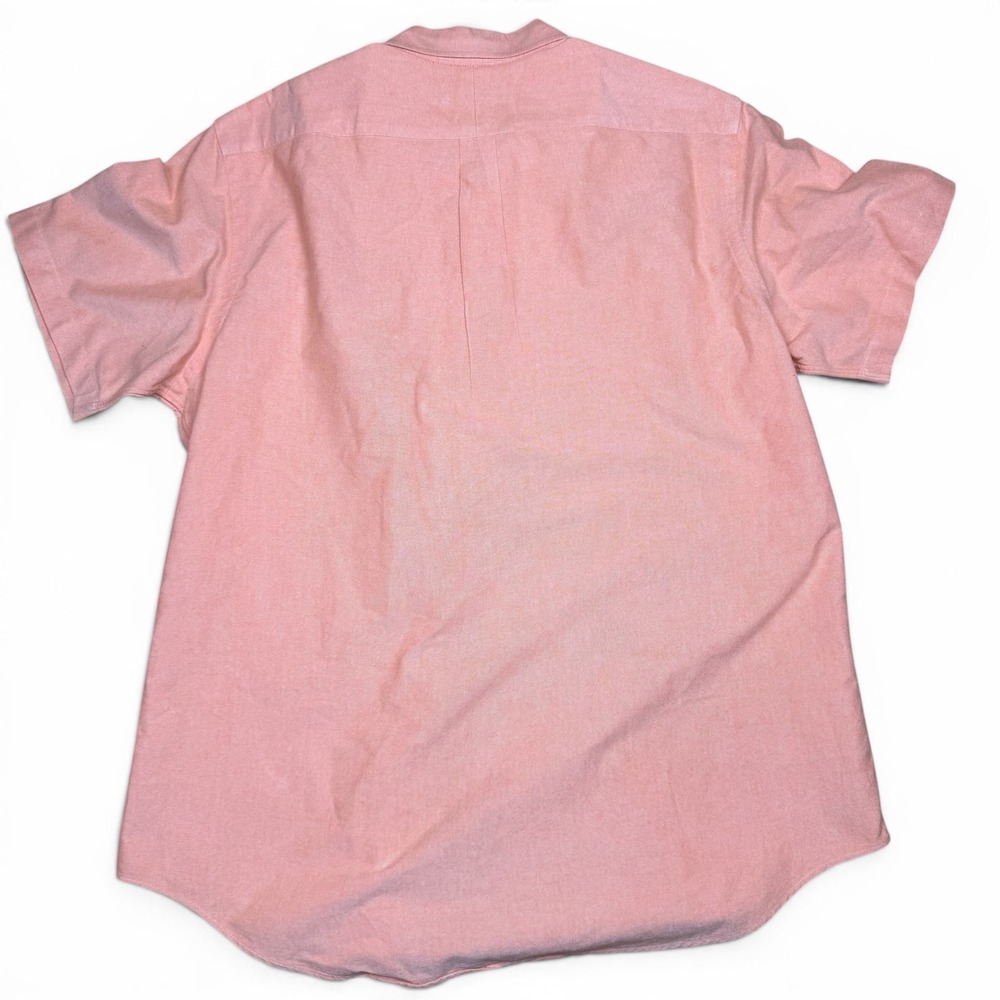 Ralph Lauren Mens XL Salmon Pink Short Sleeve Oxford Button Down Pony Logo Shirt - Picture 8 of 10